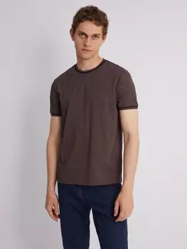 Футболка из хлопка с мелким принтом