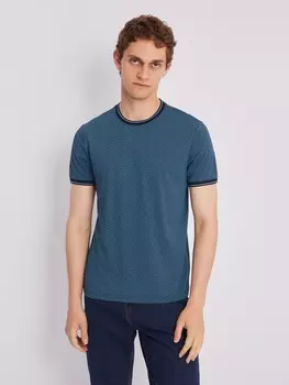 Футболка из хлопка с мелким принтом