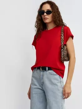 Футболка из хлопка с металлическим декором