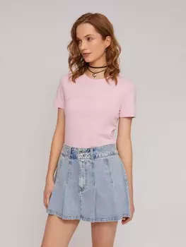 Футболка из хлопка с надписью из страз