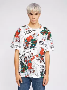 Футболка из хлопка с новогодним принтом