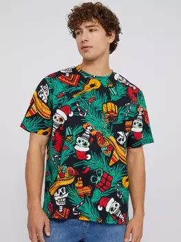 Футболка из хлопка с новогодним принтом