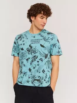 Футболка из хлопка с принтом