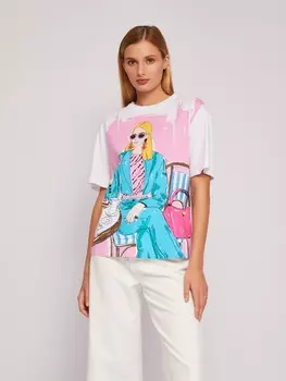 Футболка из хлопка с принтом