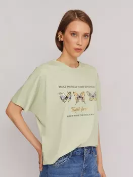 Футболка из хлопка с принтом