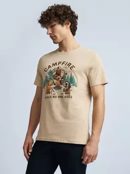 Футболка из хлопка с принтом и надписью