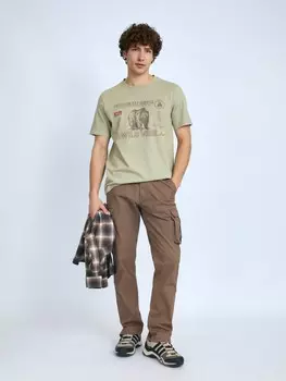 Футболка из хлопка с принтом и надписью