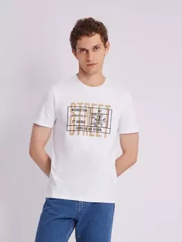 Футболка из хлопка с принтом-надписью