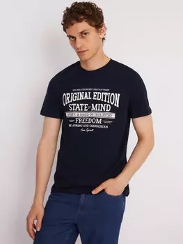 Футболка из хлопка с принтом-надписью