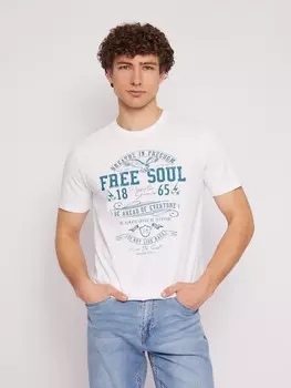 Футболка из хлопка с принтом-надписью