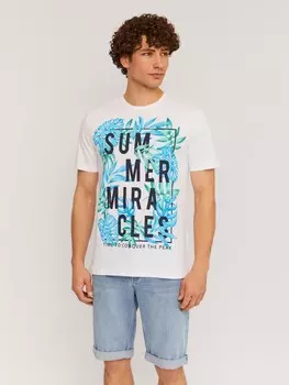 Футболка из хлопка с принтом-надписью