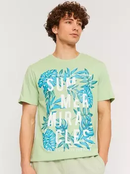 Футболка из хлопка с принтом-надписью