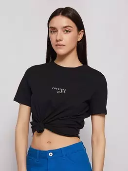 Футболка из хлопка с принтом-надписью