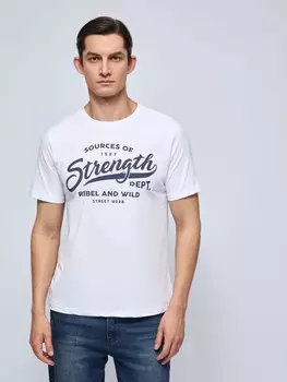 Футболка из хлопка с принтом-надписью