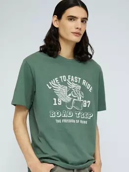 Футболка из хлопка с принтом-надписью