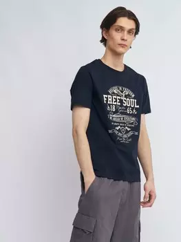 Футболка из хлопка с принтом-надписью