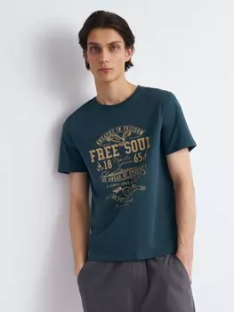 Футболка из хлопка с принтом-надписью