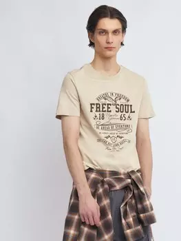 Футболка из хлопка с принтом-надписью