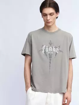 Футболка из хлопка с принтом-надписью