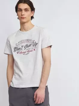 Футболка из хлопка с принтом-надписью