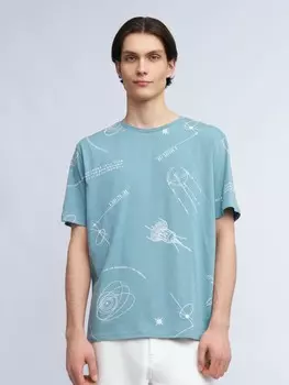 Футболка из хлопка с принтом с надписями