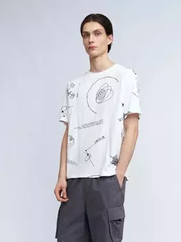 Футболка из хлопка с принтом с надписями