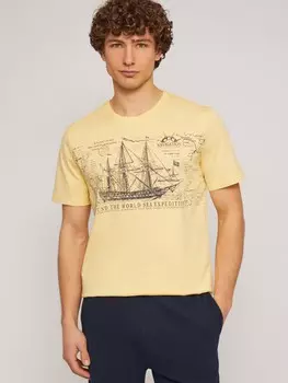 Футболка из хлопка с принтом в морском стиле