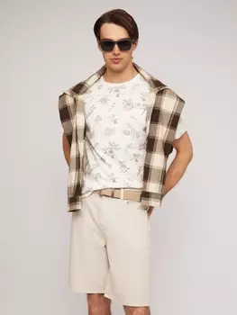 Футболка из хлопка с растительным принтом