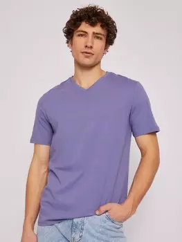 Футболка из хлопка с треугольным вырезом