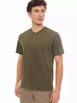 Футболка из хлопка с треугольным вырезом