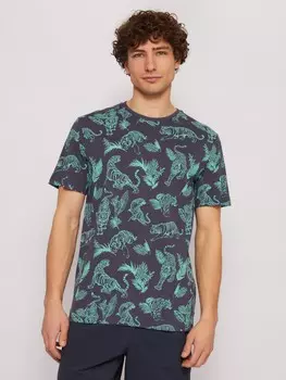 Футболка из хлопка с тропическим принтом