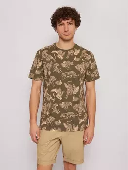 Футболка из хлопка с тропическим принтом