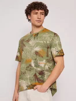 Футболка из хлопка с тропическим принтом