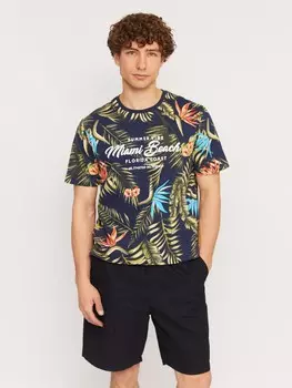 Футболка из хлопка с тропическим принтом