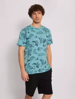 Футболка из хлопка с тропическим принтом