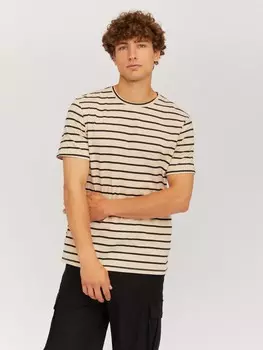Футболка из хлопка с узором в полоску