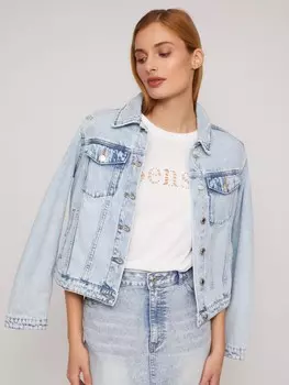 Футболка из хлопка с вырезом-надписью на груди