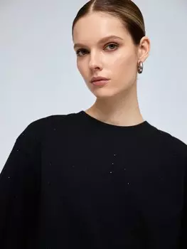 Футболка из хлопка со стразами