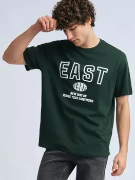 Футболка из плотного трикотажа с принтом-надписью