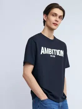 Футболка из плотного трикотажа с принтом-надписью