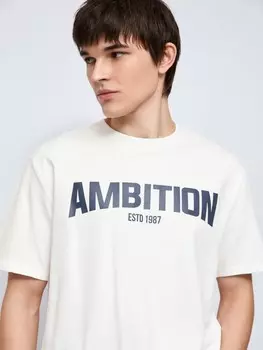 Футболка из плотного трикотажа с принтом-надписью