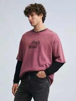 Футболка из плотного трикотажа с принтом-надписью