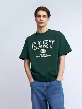 Футболка из плотного трикотажа с принтом-надписью