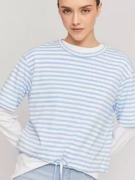 Футболка оверсайз из хлопка на кулиске