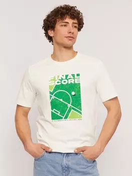 Футболка оверсайз из хлопка с принтом