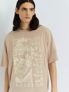 Футболка оверсайз из хлопка с принтом