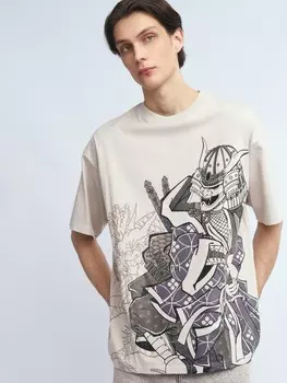 Футболка оверсайз из хлопка с принтом