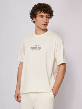 Футболка оверсайз из хлопка с принтом-надписью