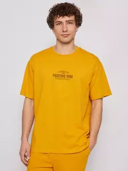 Футболка оверсайз из хлопка с принтом-надписью