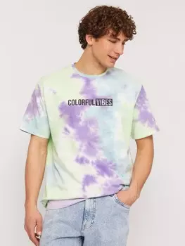 Футболка оверсайз из хлопка в стиле тай-дай